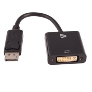 Adaptador V7 negro de vídeo con conector DisplayPort macho a DVI-I hembra