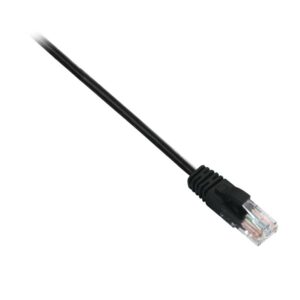 Cable V7 negro Cat6 no blindado (UTP) con conector RJ45 macho a RJ45 macho 1m