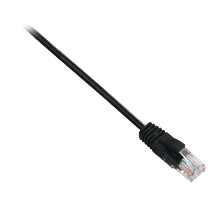 Cable V7 negro Cat6 no blindado (UTP) con conector RJ45 macho a RJ45 macho 1m