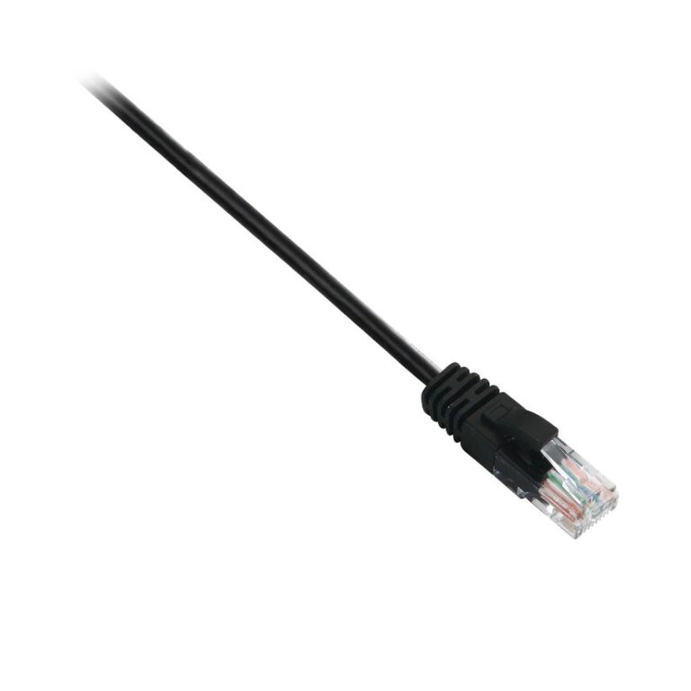 Cable V7 negro Cat6 no blindado (UTP) con conector RJ45 macho a RJ45 macho 10m