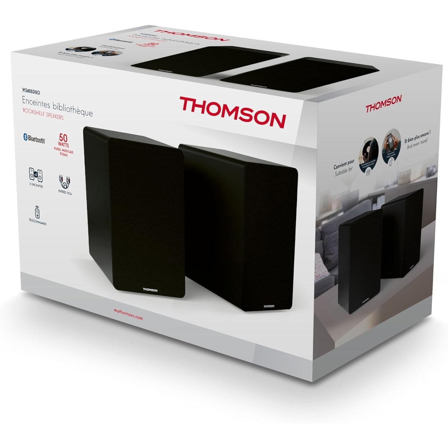 Altavoces Thomson WS400DUO Bluetooth 15W RMS *Incluye mando distancia compatible - Imagen 3