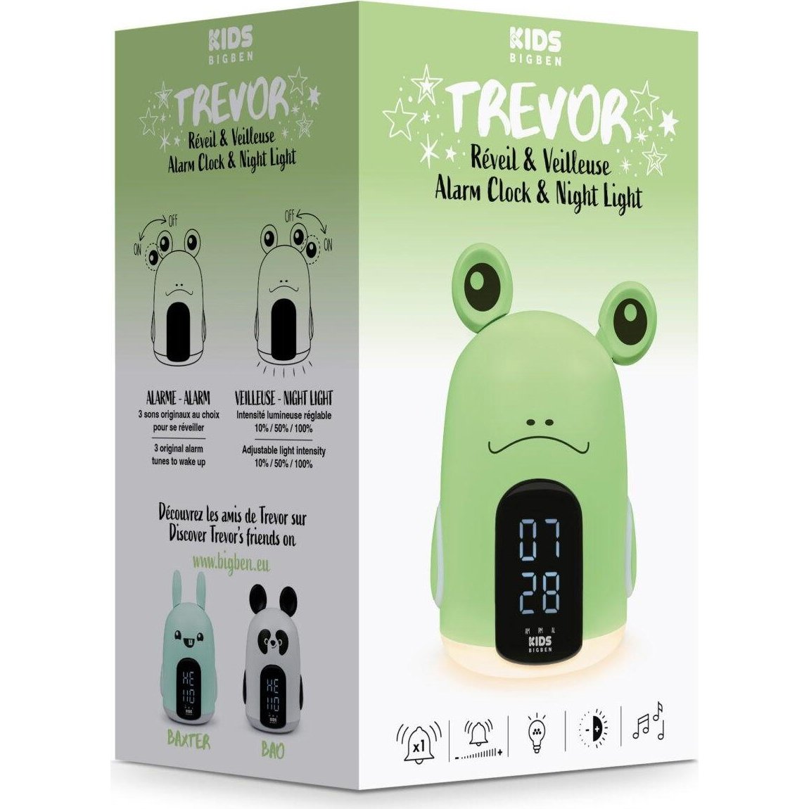 Reloj Despertador y luz nocturna Big Ben RKIDSFROG verde Usado - Imagen 4