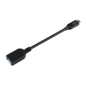 Cable V7 USB negro con conector USB A 3.2 Gen1 hembra a USB-C macho