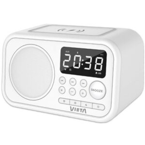 Radio despertador Vieta Pro Wake VH-AQ100WH FM Bluetooth Carga inductiva USB