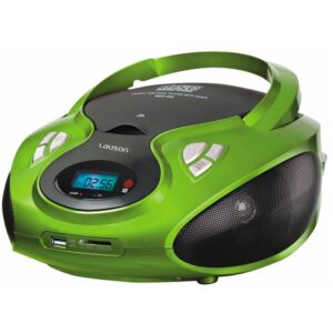 Reproductor CD Lauson CP433 Boombox FM/AM USB Lector de tarjetas SD verde(NUEVO)