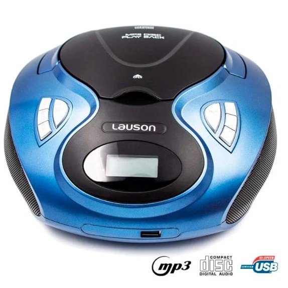Reproductor CD Lauson CP636 - Boombox con USB y Radio Azul - Imagen 2