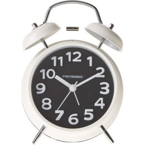 Despertador Vintage Metronic 477330 Cuarzo, silencioso, Doble Campana