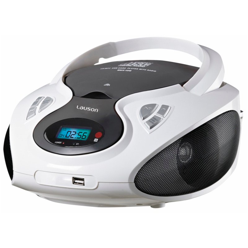 Reproductor CD Lauson CP640 - Boombox con USB y Radio Blanco