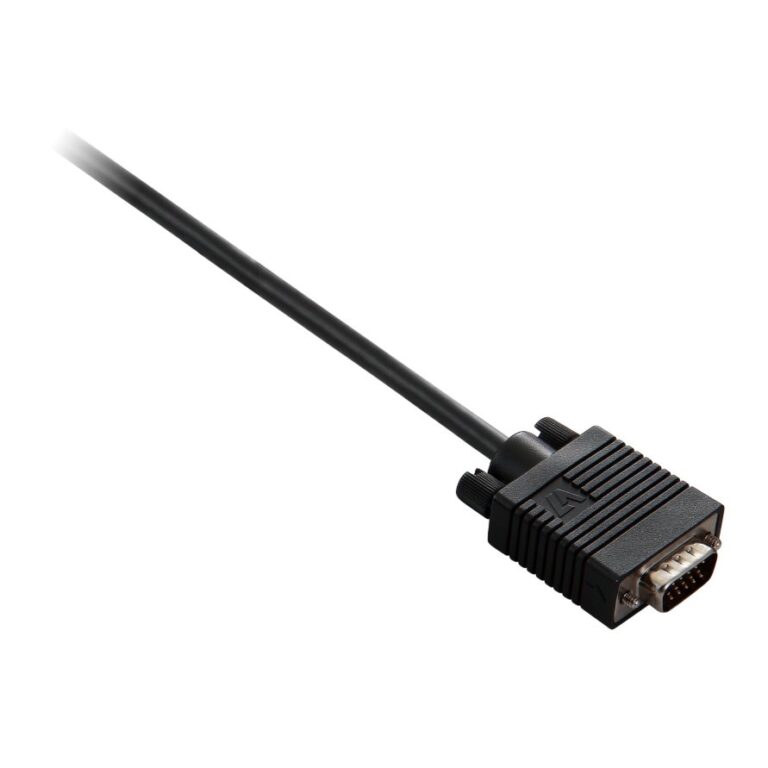 Cable negro de vídeo V7 con conector VGA macho a VGA macho 2m