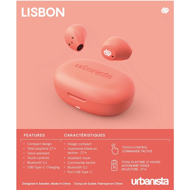Auriculares Urbanista True Wireless Lisbon color melocotón (NUEVO) - Imagen 4