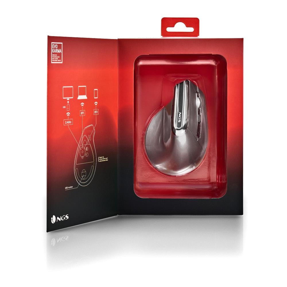 Ratón Inalámbrico NGS EVO KARMA ergonómico vertical con luces LED - Imagen 9