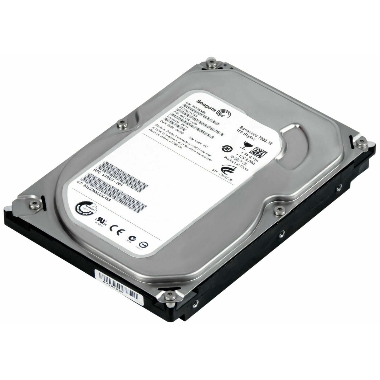 Disco Duro Seagate BarraCuda 160GB 7.2K 8MB SATA II 3.5'' ST3160318AS Usado - Imagen 2