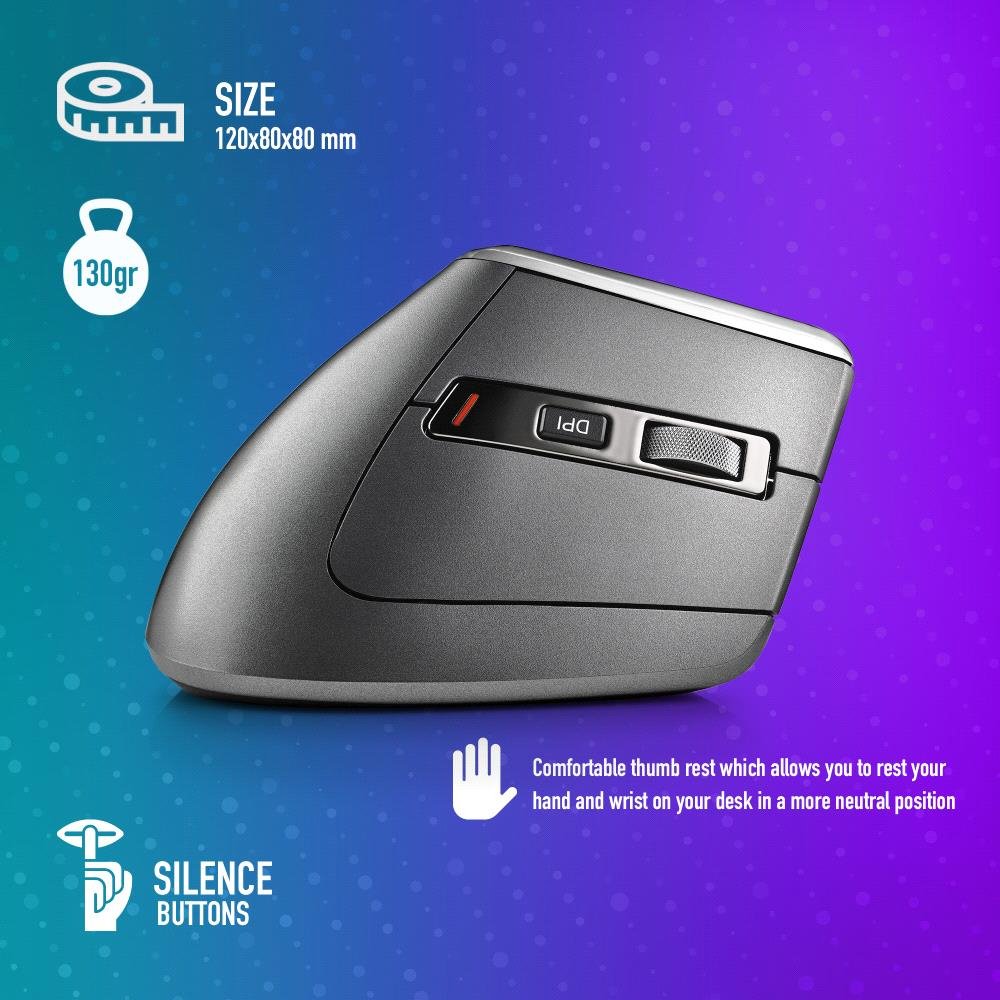 Ratón Inalámbrico NGS EVO KARMA ergonómico vertical con luces LED - Imagen 6