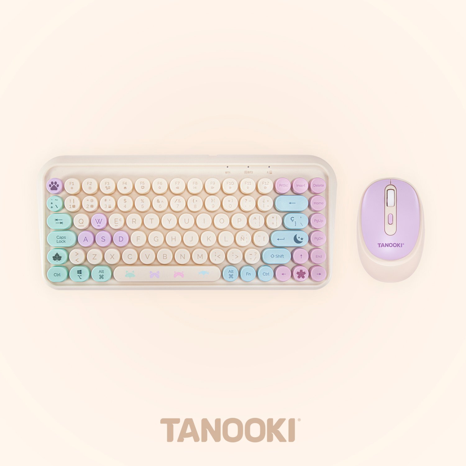 Set de Teclado y Ratón Inalámbrico BLADE TANOOKI Estilo Cute y Minimalista Usado - Imagen 8