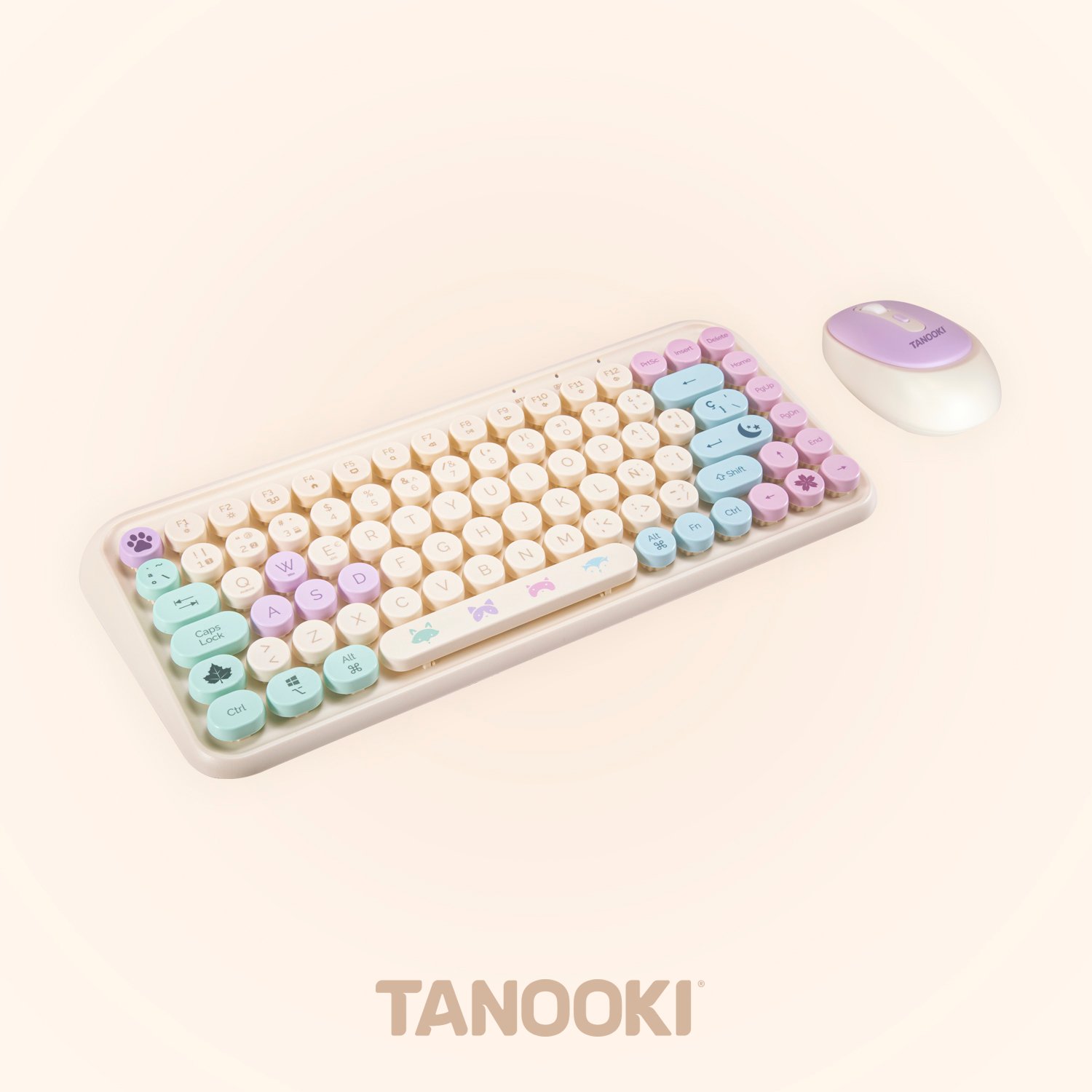 Set de Teclado y Ratón Inalámbrico BLADE TANOOKI Estilo Cute y Minimalista Usado - Imagen 7